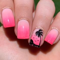 Nails For Summer, Beach Nail Designs, Beach Nail, Nail Board, Nail Stencils, Sns Nails