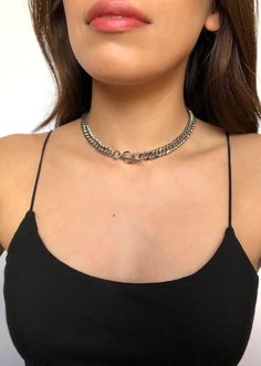 "Loose Curb Chain Choker with Toggle Closure ★Stainless Steel ⛓ ★Non-tarnish: Wear it all day, everyday, in the pool, in the shower, and while you workout without the worry of it changing color 🌈 ★Hypoallergenic: Safe for all skin types DETAILS: ★ Model wears 15\" option in photos ★ 9mm wide ★ Can be worn with toggle in front, or behind the neck ★ All components of necklace are stainless steel ★ Affordable//Quality 📦 Tracking number provided for all orders. Packed in a reusable velvet pouch. ? Trendy Toggle Necklace With Chunky Chain For Everyday, Trendy Toggle Necklace With Adjustable Chain, Edgy Everyday Chain Jewelry, Trendy Metal Toggle Necklace With Chain, Trendy Link Toggle Necklace For Everyday, Trendy Chain Necklace With Lobster Clasp, Trendy Metal Chain Necklace For Everyday, Trendy Everyday Metal Chain Necklace, Everyday Metal Toggle Necklace With Clavicle Chain