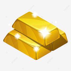 two gold bars are stacked on top of each other, illustration, cartoon png and psd