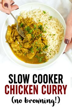 slow cooker chicken curry is an easy and delicious dinner that's ready in less than 30 minutes