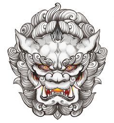 Tato Irezumi, Japanese Foo Dog, Foo Dog Tattoo Design, Japanese Hand Tattoos, Tato Tradisional, Foo Dog Tattoo, Samurai Tattoo Design, Japan Tattoo Design, Traditional Japanese Tattoos