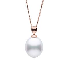 Edgy, but traditional, this Dew Collection White South Sea Drop Pearl Pendant is tailor-made for ladies looking to stand out from the crowd! The pendant is hand-made in our Los Angeles studio to our own exacting specifications We choose a colorful, smooth Tahitian pearl drop, hand-drill it and attach it securely to the setting to it dangles effortlessly beneath the waterfall of sparkling diamonds. Primarily grown in pristine, remote regions of the Northwestern Australia, white South Sea pearls c Formal Oval Box Chain Jewelry, Formal White Necklace With Box Chain, Classic Wedding Necklaces With Box Chain, Classic Wedding Box Chain Necklaces, Classic Box Chain Necklaces For Wedding, Formal High Luster Rose Gold Jewelry, Formal Rose Gold High Luster Jewelry, Formal Rose Gold Jewelry With High Luster, Classic Jewelry With High Luster Round Pendant