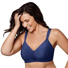 Feel great. Look great. All day. This women's Playtex wireless bra will become your new best friend. Wireless Lightly lined cups Adjustable shoulder straps Sateen construction Hook-and-eye closure No slip straps Full coverageFABRIC & CARE Nylon Blend Machine wash - delicate Imported Size: 36 Dd. Color: Navy. Gender: female. Age Group: adult. Pattern: Solid. Wirefree Bras, Playtex Bras, Cotton Bras, Bra Brands, Unlined Bra, Full Coverage Bra, Everyday Bra, Nursing Bra, Wireless Bra