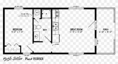 a floor plan for a small house with two bedroom and one bathroom, hd png