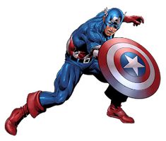 captain america flying through the air with his arms out and one hand on his hip