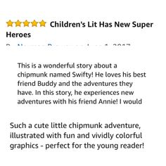 an article about children's literature on the app store, with three stars above it