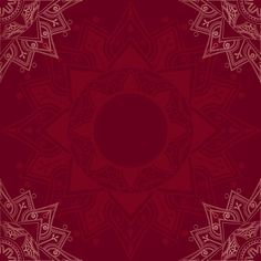 a red and gold background with an intricate design in the shape of a flower ornament