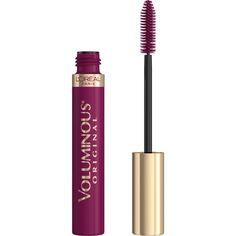 L'oreal Paris Voluminous Mascara - 950 Deep Burgundy - 0.28 Fl Oz : Target Burgundy Mascara, Green Eyes Pop, Full Eyelashes, Smudge Proof Eyeliner, Voluminous Mascara, Paris Makeup, Bold Eyes, Best Mascara, Eye Mascara