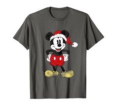 PRICES MAY VARY. Officially Licensed by Disney Graphic Artwork ODNY-0075 Lightweight, Classic fit, Double-needle sleeve and bottom hem Christmas Mickey Mouse, Disney Christmas Shirts, Christmas Mickey, Christmas Disney, Christmas Clothing, Mickey Mouse T Shirt, Mickey Mouse Shirts, Mickey Christmas, Mickey Mouse Christmas