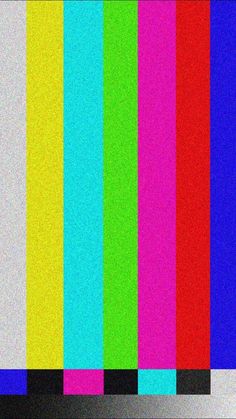 an old tv screen with no signal on it's color bars are shown in red, green, blue, and yellow