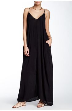 Gauze Maxi Dress, Spaghetti Strap Maxi Dress, Love Stitch, Maxi Robes, Black Maxi, Flowing Maxi Dress, Nordstrom Dresses, Black Maxi Dress, Feminine Style