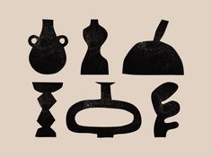 the silhouettes of different vases are shown