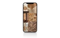 an iphone case with the image of a woman's dress and hat on it