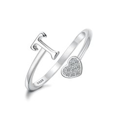 PRICES MAY VARY. 🥰【Warm Tips】 : The sterling silver material is soft and bendable, makes it easy to adjust the shape without too much force, please open or adjust gently and slightly the t initial rings two ends to fit perfectly for your fingers. 180-Days Money Refund or Free Product Replacement Customer Service for sterling silver initial rings. 💝【Personalized Initial Rings】: Adjustable capital letter rings, classical but modern style and simplicity design with initials A-Z, 26 letters cover Personalized Initial Ring, Silver Initial Ring, Letter Rings, Initial Rings, Trendy Stuff, Rings Adjustable, Pinky Rings, Heart Rings, Letter Ring