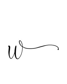 the word w is written in cursive writing