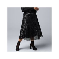 Your look will take on a glamorous new level when you pair any top with this Plus Size Simply Vera Vera Wang Pleated Sequin Skirt. Click on this WOMEN'S GUIDE to find the perfect fit and more! Your look will take on a glamorous new level when you pair any top with this Plus Size Simply Vera Vera Wang Pleated Sequin Skirt. Click on this WOMEN'S GUIDE to find the perfect fit and more! FEATURES A-line silhouette Sequin mesh construction Rounded hem Pull-on styling Fully linedFIT & SIZING 32 1/2-in. Vera Wang Collection, Plus Size Skirt, Petite Size Chart, Simply Vera Wang, Simply Vera, Womens Size Chart, Bottom Clothes, Black Sequins, Vera Wang