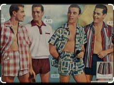 1950s Mens Clothing, 1950s Casual, 1950s Mens Fashion, Striped Bathing Suit, Bathing Costumes, Mens Bathing Suits, Knitted Swimsuit