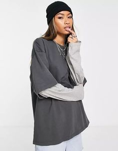 Search: long sleeve tops women - page 1 of 197 | ASOS Oversize Long Sleeve T Shirt, Double Layer Tshirt, Oversized T Shirt With Long Sleeve Underneath, Double Layer Outfit, Long Sleeve With Tshirt Over Outfit, T Shirt Layering Outfit, Layered Tshirt Outfits, Long Sleeve Under T Shirt