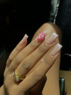 3d Flower Nails, Hard Nails, Work Nails, Classy Acrylic Nails, Short Square Acrylic Nails, Unique Acrylic Nails