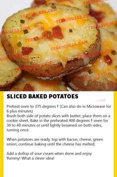 the recipe for baked potato cakes is shown