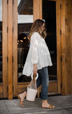 Pregnacy Fashion Outfits, Pregnacy Fashion, White Lace Tunic, Now And Later, Tunic Outfit, Maternity Clothes Summer