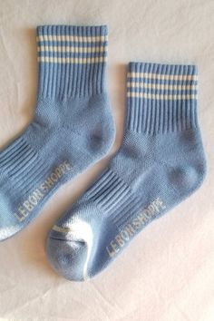 Le Bon Shoppe Socks // Crew version of one of our bestsellers the Boyfriend Socks! SIZE: One size fits most. CONTENT: 85% cotton 13% polyester 2% spandex. Boyfriend Socks, Parisian Blue, Blue Socks, The Boyfriend, Crew Sock, Mode Chic, The Girlfriends, Crew Cuts, Bellini