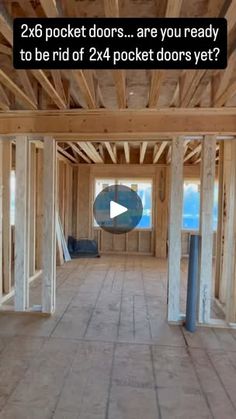 the inside of a house being built with wood framing