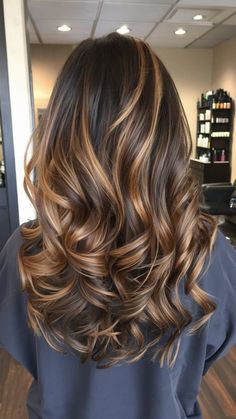 Brunette With Caramel Highlights, Golden Highlights Brown Hair, Fall Haircut, Curly Layers, Honey Highlights, Medium To Long Hair, Layered Curls, Brown Curls, Medium Brown Hair