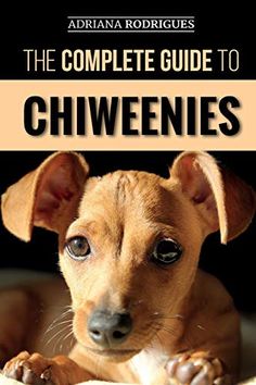 the complete guide to chiweeniees by adria rodriques, with an image of a dog's face