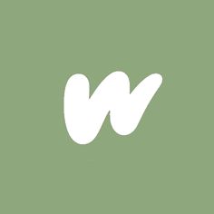 the letter w is white on a green background