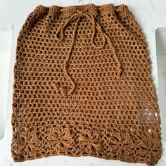 12th Tribe Swim Coverup Crochet Skirt. Never Worn But Tags Removed Fitted Brown Mini Skirt For Beach, Fitted Brown Mini Skirt For The Beach, Brown Mini Skirt For Beach In Spring, Brown Mini Skirt For Spring Beach Outing, Spring Beach Brown Mini Skirt, Skirt Swimsuit Coverup, Crochet Maxi Skirt, Sheer Pants, 12th Tribe