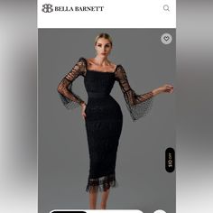 Beautiful Dress New With Tags! Just A Little Big! It’s A Size Small Fits Size 2-4. Chic Evening Dress, Mesh Midi Dress, Bandage Midi Dress, Mesh Maxi Dress, Glamorous Style, Stylish Clothes For Women, Evening Dresses Long, Black Midi Dress, Flared Sleeves