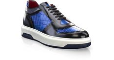 Men`s Luxury Flat Sneakers are handcrafted by individual order. Upper material is made by premium leather, stamped leather. Insole and lining materials - leather. Your new shoes will be handcrafted especially for you and delivered for free to your home or office in 1-2 weeks. Included option for free return and remake if the shoes do not fit.Only now all this is available at an exclusive price of $255.00.Proceed with you order now. Casual Blue Custom Calf Leather Sneakers, Luxury Blue Sneakers With Textured Sole, Blue Leather Low-top Custom Sneakers, Blue Low-top Leather Custom Sneakers, Luxury Custom Blue Sneakers With Rubber Sole, Luxury Blue Custom Sneakers With Rubber Sole, Blue Leather Sneakers, Blue Leather Modern Sneakers, Modern Blue Leather Sneakers