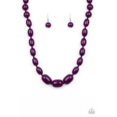 Infused with dainty purple beads, round plum beads trickle into bold oval beads, creating a bold pop of color below the collar. Features an adjustable clasp closure.

Sold as one individual necklace. Includes one pair of matching earrings. Bedazzled Jewelry, Purple Bead Necklace, Purple Beads, Purple Necklace, Oval Beads, Red Earrings, Fabulous Jewelry, Paparazzi Jewelry, Pop Of Color