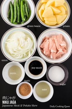 Japanese Beef And Potato Stew, Onion Green Beans, Japanese Meat, Japanese Winter, Beef And Potato Stew, Beef Potatoes, Blanching Green Beans, Japanese Beef, Potato Stew