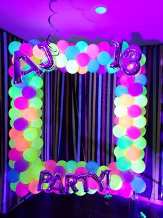 an image of a party decoration with balloons