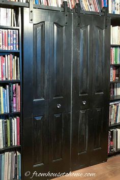 Bifold Door Makeover: How To Turn Bifold Doors To Barn Doors | Bedroom Decor Ideas Barn Door Ideas, Storage Beds, Doors Makeover, Diy Ceiling