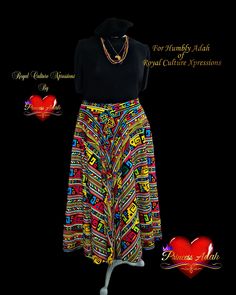 Colorful maxi skirt made with 100% cotton. Zipper on back for closure. Has pockets and is ankle length for average height women .5'6" to 5'9". May to have the floor on those whose height is under 5'6" . This beautiful skirt can fit up to a 45 inch waist. This skirt can be made to order using available inventory of fabric. Contact me for available colors and prints.  I specialize in unique Ankara fabric prints. Children's sizes also available. Multicolor Flared Maxi Skirt With Elastic Waistband, Multicolor Full Maxi Skirt With Lining, Multicolor Maxi Length Bottoms With Elastic Waistband, Multicolor Maxi Bottoms With Elastic Waistband, Multicolor Cotton Maxi Skirt With Elastic Waistband, Fitted Multicolor Maxi Bottoms, Multicolor Full Maxi Skirt, Multicolor Relaxed Fit Maxi Skirt, Multicolor Long Pleated Skirt