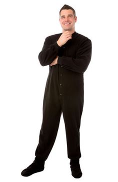 Check out Micro Polar Fleece Adult Footed Onesie Pajamas in Black for Men & Women at Big Feet Footed Onesie Pajamas Fleece Pjs, Black Onesie, Unisex Pajamas, Footed Pajamas, Footie Pajamas, Adult Pajamas, Mens Pajamas Set, Onesie Pajamas, Footie Pajama