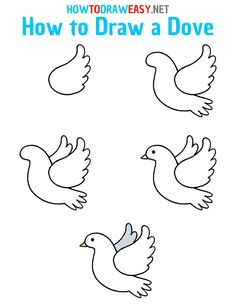 how to draw a dove for kids