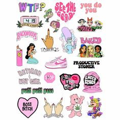 the stickers are all different colors and sizes