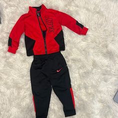 Boys Red 18 Month Nike Set! Brand New Condition! Red Casual Playtime Sets, Red Cotton Sports Set, Sporty Red Long Sleeve Set, Nike Red Playwear Sets, Red Playtime Sets For Winter, Red Sports Sets For Winter, Red Sporty Playtime Sets, Sporty Red Playwear Set, Red Sporty Playwear Sets