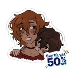 an image of two people hugging each other with the text buy 10 get 50 % off