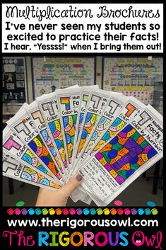 a person holding up some cards in front of them with the caption, i've never seen my students so excited to practice their fact