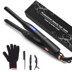 PRICES MAY VARY. 【2 in 1 Professional Hair Straightener & Curler】This professional mini flat iron is ideal for short hair, pixie cut and men's beard. The 3/10-inch thin plates can get close to the roots and edges of your hair or beard, reducing the prizz and hair tangling. help you have a beautiful and stylish hairstyle, be stunning all the time 【3/10 Inch Floating Plate & Fast Heat up】Pencil flat iron has professional heating modeul which make 30s reach up to 420°F , saving your waiting time. T Curling Iron For Short Hair, Short Hair Pixie, Mini Hair Straightener, Professional Hair Straightener, Floating Plates, Hair Straightener And Curler, Shampoo And Conditioner Set, Hair Straightening Iron, Straighten Iron