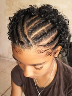 Side Braid Bob Hairstyles, Flat Twist With Curls In The Back, Diagonal Part Hair, Short Natural Protective Styles, Half Braided Hairstyles Short Hair, Braid Out Short Hair, Short Curly Protective Styles, Braids In The Front Natural Hair Short, Cornrows Natural Hair Short