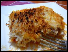 a fried piece of food on a white plate