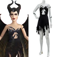 the maleficent version of maleficent is shown in black and white with wings