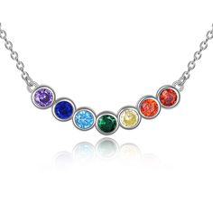 PRICES MAY VARY. 【Novel design】7 color Zirconia Chakra Necklace mean for 7 spiritual power in the human body，represent earth,light,fire,water,air and ether(space).You will feel peace and love within yourself,regulate inner negetive emotions for stress, fear, anger, resentment when you wear Chakra Necklace.With 7 Chakra Necklace,to get the universe force and healing power that can help for your vitality and supports you to get whatever you need. 【Premium Quality】S925 Sterling Silver yoga necklace Chakras Yoga, Yoga Lotus, Yoga Pendant, Lotus Flower Necklace, Inner Balance, Celtic Heart, Flower Bar, Chakra Necklace, Rainbow Jewelry