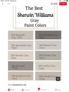 the best sherylin williams gray paint colors